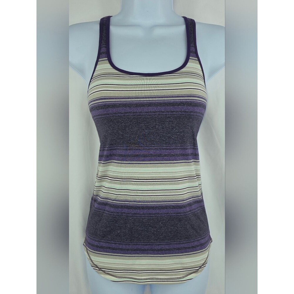 Lululemon Athletica Women's Refresher Striped Purple Tank Top AR-3457